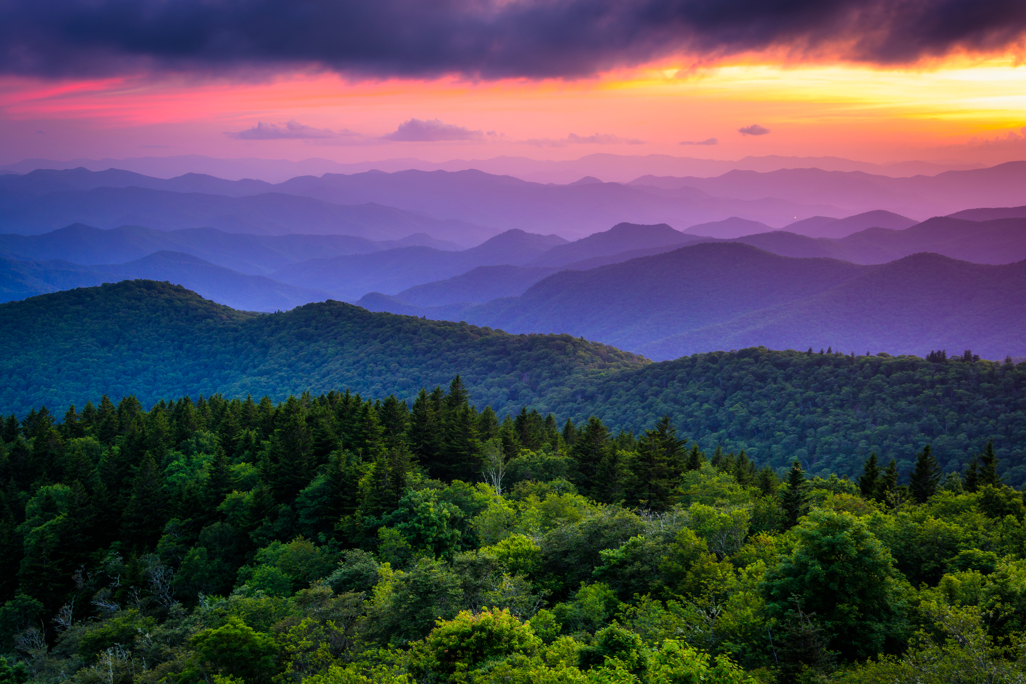 north carolina mountains sunset